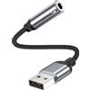 YLLZI Adattatore audio da USB a jack da 3,5 mm per Cuffie, PC, PS4/PS, Linux | Scheda Audio Esterna Adattatore USB-A a Jack Compatibile con Macbook, Google Chromebook e altro ancora