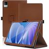 Envibe Custodia per DOOGEE T30 Pro, 11 inch, Cover Tablet DOOGEE T30 Pro, Copertura Protettiva Pieghevole con Supporto per Matita e Cinturino da Polso, Protezione Completa. (Marrone)