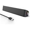 memzuoix Soundbar per Computer Alimentata via USB con Bluetooth 5.3, Altoparlante Desktop Compatto per PC e Laptop, Potenza 6 W, Manopola del Volume Facile, Senza Batteria Integrata
