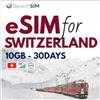 BeachSIM Solo-Dati eSIM Svizzera 30 Giorni. 10GB Dati 4G/5G ad Alta Velocità. Nessuna Registrazione dell'Identità. Attivazione Rapida Online. Compatibile con Dispositivi iOS e Android Sbloccati