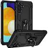 MEMELOKA Cover per Samsung Galaxy A04s/Galaxy A13 5G, Custodia Protettiva Militare Anti-Caduta + Cavalletto in Metallo Rotante a 360°, TPU Bumper Antiurto AntiGraffio Armour Custodia, Nero