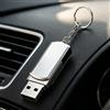 Generic Chiavetta USB da 8 GB, in metallo argentato, con portachiavi | Chiavetta USB da 8 GB, in metallo resistente, compatta, con portachiavi, portatile, per auto e ufficio