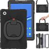 Dusgixar Cover Custodia per Lenovo Tab M10 HD TB-X306X TB-X306F 10.1, Rugged Custodia Protettiva Antiurto con Supporto Girevole a 360 Gradi, Tracolla Regolabile (Nero)