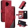 QiongniAN Custodia per Samsung Galaxy A6 2018,Custodia in Pelle Custodia per Samsung SM-A600AZ Galaxy A6 2018 / SM-A600FN SM-A600FZ SM-A600G/DS SM-A600FN/DS SM-A600N Custodia Cover Case Red