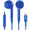 LUDOS FEROX Cuffie USB C, Garanzia 5 Anni, Auricolari USB C In-Ear per iPhone 16 15 Pro Max Plus iPad, Cuffie Type C con Microfono per Samsung Galaxy S24 S23 Ultra S22 S21 FE S20 3 4 A53 A54 - Blu