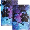 LSPCASA Protettiva Case Compatibile Con Redmi Pad SE 8.7 Pollici PU+TPU Materiale Cover Redmi Pad SE 8.7 Con Slot Per Carte Cover Redmi Pad SE 8.7, Zampa di gatto cuore