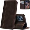 AKABEILA Cover per OPPO Find X5 Pro Pelle Custodia per OPPO Find X5 Pro Cover Flip Portafoglio Magnetica Stand Covers Frosted Porta Telefono Marrone scuro
