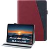 laddutoi Cover per Lenovo Idea Tab Plus 12,1 Pollici 2025/K12, Rosso | Custodia per TB361ZU/TB361FU in PU Pelle, Supporto Stand, Slot per Schede, Protettiva Flip Folio Tablet Cover Case
