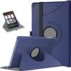 TechDealsUK Custodia girevole a 360 per Samsung Galaxy Tab A7 10.4 (2020) T500 T505 Custodia in pelle con supporto (blu)