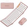 ProtoArc Tastiera e mouse pieghevole, XKM01 True Full-Size tastiera wireless pieghevole mouse Combo per viaggi d'affari, una suite portatile da ufficio on-the-go, compatibile con laptop, iPad e tablet