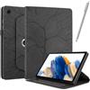 NETANY Rotating Custodia per Samsung Galaxy Tab A8 10.5-Pollice 2021 (Sm-X200 / X205 / X207), con penna PU Pelle Flip Cover, Supporto Rotazione 360 Protettiva Cover [Auto Sveglia/Sonno] - Nero