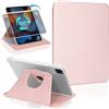 Koze Custodia Rotante per iPad Pro 11 pollici 2022/2021/2020/2018 (4a/3a/2a/1a generazione) con portapenne, Cover Girevole a 360 Gradi Supporto Retro in Acrilico Trasparente Antiurto, Oro Rosa