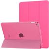 MoKo Cover Custodia Per iPad 6a/5a Gen.2018/2017 da 9,7, Rosa Fluorescente | Ultra Sottile Leggero Custodia con Funzione di Auto Sveglia/Sonno Retro Semi-Trasparente Rigido
