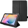 TECHGEAR Custodia in pelle per Samsung Galaxy Tab S6 Lite 10.4 (SM-P620/ P625/ P613/ P619/ P610), Custodia Rigida Sottile di Alta Qualità in PU Pelle con Supporto e Cinturino a Mano