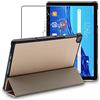 ebestStar - Cover per Huawei MatePad T 10, T 10S, Custodia Protezione Flip Magnetica, Slim Case Sottile Pelle PU, Dorato + Vetro Temperato