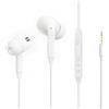 MAS CARNEY Auricolari con Filo WI6, Cuffie Audio con Cavo jack, Cuffiette con Filo 3,5 mm, Cuffie In-Ear Cavo e Microfono per iPhone, Sony, Android, Smartphone, Google, PC, MP3, AUX - Bianco