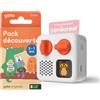 YOTO Mini edizione 2024 + confezione scoperta da 3 a 7 anni, scatola per storie, narratrice con luce notturna, orologio, 5 libri audio francesi per bambini, racconti musicali, immagini da ascoltare
