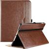 ProCase iPad 7th/8th/9th Generazione 10.2 Pollice PU Custodia in Pelle Business Stand Cover Smart Folio con Cinturino a Mano Tasca Anteriore Penna Loop -Marrone