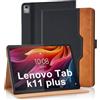 Vkooer Custodia per Lenovo Tab K11 Plus/M11 Plus 11.45 2024 Cover Protettiva Pelle PU con Multi-angli Slim Fit Folio Pieghevole e Supporto Funzione Flip Tasca Case per Lenovo Tab K11 Plus - Nero