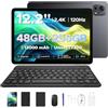 BIRDCLAW P12 Plus Tablet 12 Pollici Android 16, 48GB+256GB, Widevine L1, Grigio | Display 12,2, Android 16, WiFi 5G Dual Band, Widevine L1, Face Unlock, Jack 3,5 mm, Tastiera e Penna incluse