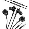 zoyuzan Cuffie con jack da 3,5 mm, con microfono da 1,2 m, cavo (2 pezzi) per auricolari, auricolari, auricolari, cuffie, connettore PC, compatibili con Samsung Galaxy S6 Edge + S7 Active S10+ Android