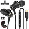 AIAUXAI Cuffie USB C per iPhone 17 16 15 Microfono Controllo Volume Nero | Cuffie con Filo per OPPO per Xiaomi, Auricolari Tipo C in Ear per Samsung Galaxy S26 Ultra S25 S24 S23 S22 A56 A16 A17 Laptop