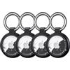 Inesore Case for Apple AirTag 1/2, Waterproof Holder 4 Pack | Carbon Fibre Look for AirTag Key Fob, Scratch-Resistant Mount for Pet Collars, Luggage Tags, Black