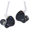 KINBOOFI KBEAR KS10 Ear Monitor Cuffie, Auricolari cablati professionali, HiFi KBEAR in Ear Monitor Cuffie Cuffie per musicisti Cuffie IEM con cavo staccabile a 2 pin(Nero, senza microfono)