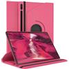 EAZY CASE - Custodia per Samsung Galaxy Tab S8 Ultra tablet Cover protettiva Smart Cover Supporto rotante Astuccio pieghevole 360° girevole con funzione stand Similpelle Rosa