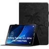 Oduio Custodia per Samsung Galaxy Tab A6 10.1 Pollici (SM-T580/T585) 2016 Cover in Pelle PU Case Coperchio Multi-Angli Supporto Pieghevole Cover Protettiva con Chiusura Magnetica,Auto Sveglia/Sonno-Nero