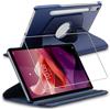 ebestStar - Cover per Lenovo Tab P12 (2023), Custodia Protezione Rotazione 360, Pelle PU, Blu scuro + Vetro Temperato