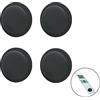 TECDW Custodia in silicone a 2 pezzi compatibile con，Custodia autoadesiva，Custodia adesiva in silicone per, si attacca ai telecomandi (4 nera)