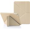 MuyDouxTech Custodia per iPad 9,7 Pollici 6a/5a Generazione 2018/2017, per iPad Air 9,7 1a/2a Gen 2013/2014, Supporto Verticale e Orizzontale 5-in-1, Cover Silicone e Retro TPU Antiurto, Beige