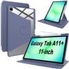Lemxiee Cover per Samsung Galaxy Tab A11 Plus & A11+ & A9 Plus & A9+ 11 Case per supporto rotante & Slot per penna Custodia in pelle PU + Acrilico trasparente