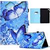CXTCASE Custodia per Samsung Galaxy Tab A8 2021/2022 10.5 (SM-X200/SM-X205/SM-X207),PU Intelligente Tablet Cover Samsung Galaxy Tab A8 2021,Tablet Custodia con Slot per Schede,Farfalla Blu