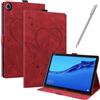 JayModCase Custodia per Huawei MediaPad M5 Lite 10 10,1 pollici Pelle PU Flip Stand Cover, Angolo di Supporto Regolabile (Rosso)
