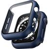 TAURI Cover per Apple Watch SE 3/2/1, Series 6/5/4 44mm,Blu | Con Pellicola Protettiva,Vetro Temperato Integrato, Custodia ad Alta Sensibilità Touch, Design in PC Rigido, 2 Pezzi