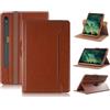 Yiernuo Custodia Compatibile con Tablet Samsung Galaxy Tab S9 S8 S7 11 Pollici Tab S9 FE 10.9 Pollici Custodia Protettiva Girevole a 360° Supporto in Pelle PU,Marrone