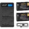 Shentec 2 Pezzi Shentec Batterie LP-E6 LP-E6N Compatibile con Canon R5II LP-E6NH EOS R R5 R6 EOS 90D 60D 70D 80D EOS 5D II 5D IV 5Ds, EOS 6D 6D II EOS 7D 7D Telecamere Mark II