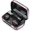 Generic 1 paio di auricolari con display digitale custodia di ricarica IPX6 impermeabile Bluetooth compatibile 5.1 cuffie auricolari sportivi per telefono cellulare rosa