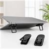 Generic Supporto invisibile pieghevole per computer portatile, adesivo, supporto nascosto per notebook, scrivania, viaggi, ufficio, nero