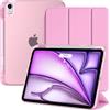 TiMOVO Cover per iPad Air 11 M4/M3/M2, Air 5a/4a Gen 10,9", Fiore Rosa | Custodia con Portapenne, Supporto e Retro Traslucido, Auto Sveglia/Sonno