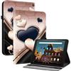 Generico DayQiQiPu Custodia per Amazon Fire HD 10/10 Plus (10,1 Pollici, 11a Gen, 2021) Cover Ribaltabile in pelle PU Motivo a cuore Guscio Portafoglio con Supporto Custodia Multifunzionale, 10