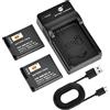 DSTE 2pcs DMW-BCL7 Batteria e Caricatore Compatibile con Panasonic Lumix DMC-F5, DMC-FH10, DMC-FS50, DMC-SZ3