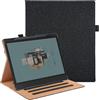 Vakarey Per Boox Note Air 4 C Cover con Portapenne,Intelligente In Pelle PU Custodia per Boox Note Air 3C B/W con Cinturino da Polso,Nero