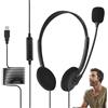Generic Cuffie USB con microfono | Cuffie cablate over-ear, stabili e cablate USB con controllo del volume regolabile per PC, casa, gioco