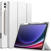 JETech Custodia per Samsung Galaxy Tab S10 Plus/S9 Plus 12,4, Bianco | Cover TPU morbido, Porta S Pen, Supporto Tri-fold, Ricarica S Pen, Auto Svegliati/Sonno