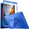 MoKo Antishock Cover per iPad 9a Gen/8a Gen/7a Gen 2021/2020/2019, Onda Blu | Custodia Full Body Coperta Protettiva Anti-urti Protezione Completa e Sporco con Pellicola Integrata per iPad 10.2''