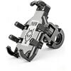 Generic Supporto per telefono da moto, rotazione a 360° per manubrio e specchio, morsetto regolabile per smartphone da 4,7 a 6,8 pollici (stile manubrio)