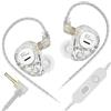 Yinyoo KZ Taurus Auricolari in Ear con Filo e Microfono a Condensatore Hi-Fi Sound IEM Cuffie in Ear Doppio Driver dinamico orizzontale Cavo staccabile Bassi Profondi per Audiofili